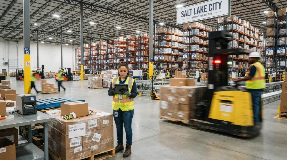 FFE team member working in the Salt Lake City warehouse
